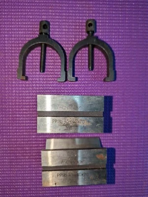 $50 • Buy NOS  Fowler V Blocks W Clamps PPSb 45x40x70 204 - Free Shipping