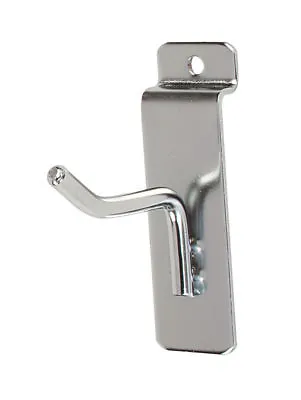 25 Chrome 2  Slatwall Metal Peg Hooks Slat Wall Display 6mm Diameter Tubing • $28.99
