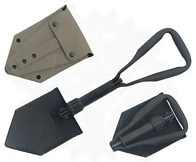 Tri-Fold Entrenching Tool (E-Tool) Genuine Military Issue With Shovel Cover • $62.43