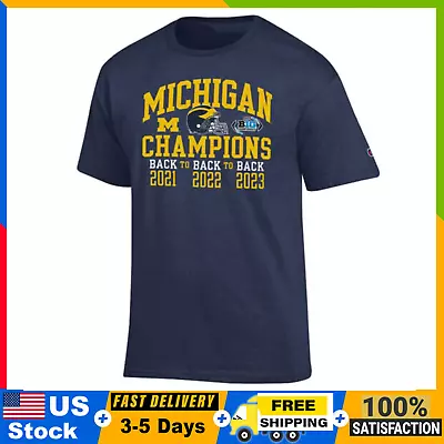 SALE OFF !!! Michigan Football Back-To-Back-To-Back Big Ten Champions T-Shirt • $19.54