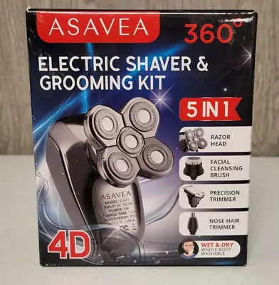 AsaVea 4D Men’s 5-in-1 Bald Electric Shaver & Grooming Kit Cordless 360° NEW • $40.45