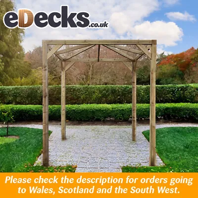 Classico Garden Pergola Pressure Treated Timber 2.4m X 2.4m Gazebo Pergoda • £336.99