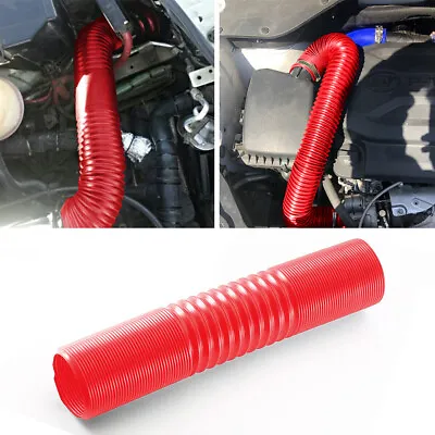 3  76mm Car Cold Air Intake Inlet Pipe Flexible Air Filter Duct Tube Hose Red • $17.99