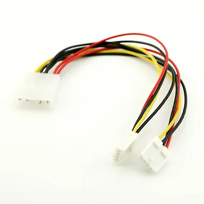 1pc 5.25  4 Pin Molex To 2 X 3.5  Floppy Drive FDD Power Splitter Adapter Cable • $1.59