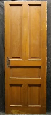 28.5 X79  Antique Vintage Old Salvaged SOLID Wood Wooden Interior Doors 5 Panels • $229.99