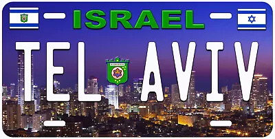 Tel Aviv Israel Aluminum Novelty Car License Plate • $17.89