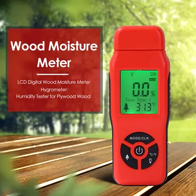 Digital Damp Moisture Meter Detector Tester Wood Timber Plaster Sensor Tool • £12.68