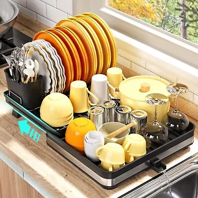 Dish Drying Rack Expandable 11.8-20.5 Large Capacity Dish Rack Dish Drainer W • $28.59