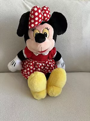 Walt Disney Minnie Mouse Plush Toy Soft Teddy 10 Inch Seated “V”  • £18.95
