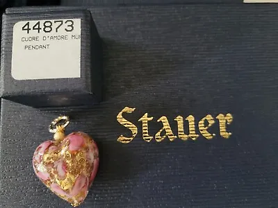 Stauer Murano Glass Heart Pendant Pink And Gold  • $15