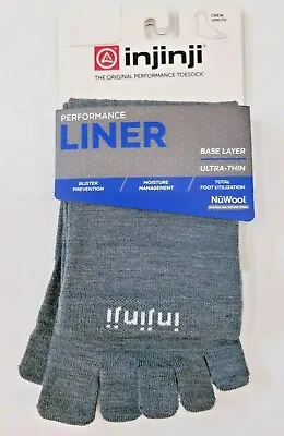 $15 • Buy Injinji Liner Base Layer Nuwool Ultra Thin Crew Socks Charcoal