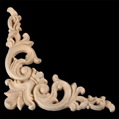 Unpainted Wood Oak Carved Corner Onlay Applique Furniture Home Decor S/M/L • $3.58