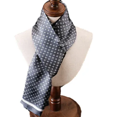 Men's 100 Mulberry Silk Scarf Double Layer Long Neckerchief Office Travel • £22.99