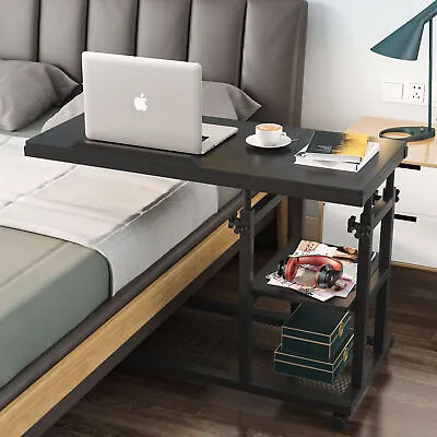 C-Shaped Mobile Bedside Laptop Table Height Adjustable Sofa Side Snack Table • $90.98