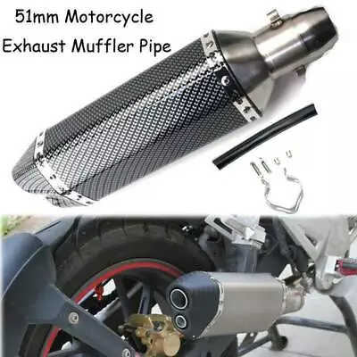 Universal Motorcycle Exhaust Pipe Muffler For Kawasaki Ninja 500R 2005-2013 • $53