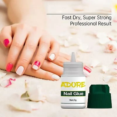 5 X 3g Nail Glue Extra Strong Clear Adhesive Strong Acrylic False Nails Tips ADR • £2.79