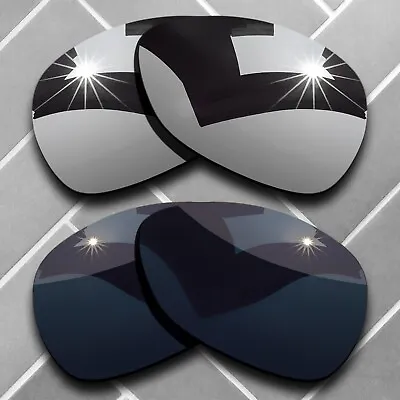 2 Packs Replacement Lenses For-Oakley Crosshair 1.0 Polarized-Black&Silver • $26.83