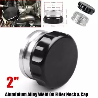 2 Inch Aluminium Alloy Weld On Filler Neck And Cap Oil Fuel Water Tank Black Kit • $17.49