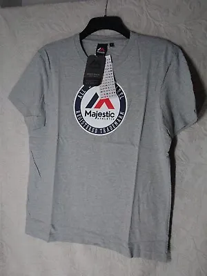 MAJESTIC Athletics All Star Apparel T-Shirt Grey  Silver Short Sleeve Men's L • £16.99