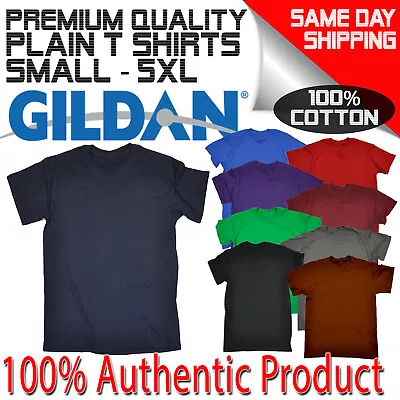 Men's Plain Blank 100% Cotton Gildan Shirt Tee Tshirt T Tees Shirts Top Gift • $11.08