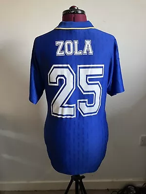 Chelsea Football Club Zola Fa Cup Final 1997 Shirt Score Draw Mens Size Small • £34.99