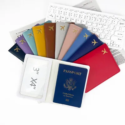 PU Leather Passport Case Holder Travel Document Protector Wallet Cover • £4.07
