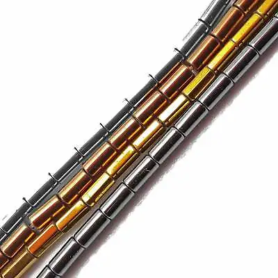 Gray/Gold/Silver/Copper Hematite Smooth Round Tube 2x4mm 15.5  Strand • $4.94