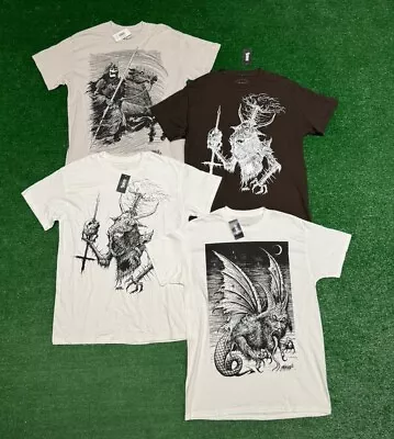 Lot Of 4 NEW T Shirts Sawblade 666 Goth Emo Grunge Cyber Punk Mall Size Medium • $50