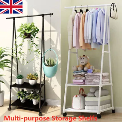 Heavy Duty Clothes Rail Metal Garment Hanging Rack Display Stand Shoes Shelf UK • £11.89