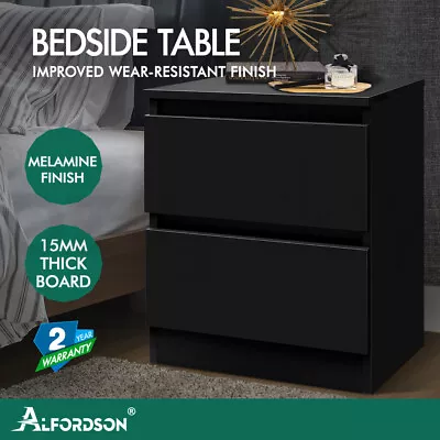 ALFORDSON Bedside Table RGB LED Nightstand 2/3 Drawers Side Table Storage • $64.95