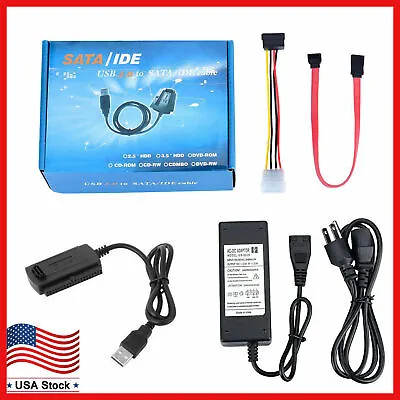 USB 2.0 To SATA PATA IDE 2.5  3.5  HDD SSD Hard Drive Adapter Transfer Cable Kit • $9.72