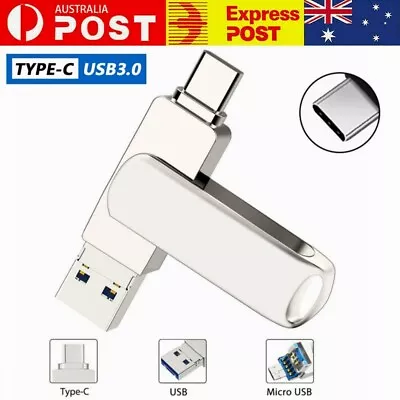 3 In 1 USB Flash Drive 2TB 1TB Memory Photo Stick For IPhone 15 Samsung Android • $11.38
