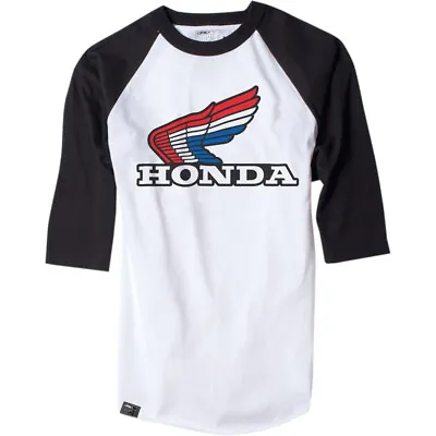 Factory Effex Honda Vintage Raglan T-Shirt (White / Black) L • $41.09