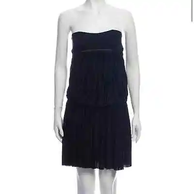 Vanessa Bruno Strapless Black Pleated Mini Dress Size 2 • $80