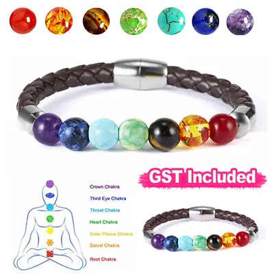 7 Chakra Crystal Bracelet Reiki Friendship Yoga Stone Healing Balance Anxiety • $5.16
