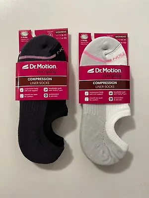 6 Pairs Dr. Motion Compression Liner Socks For Women Size: 9 - 11 • $19.99