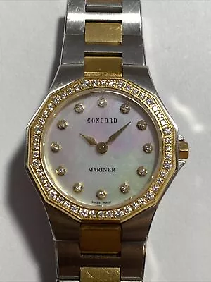 CONCORD MARINER 26mm Quartz DIAMOND Bezel/mother Of Pearl Dial 0311396 $3400 • $1750