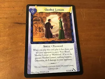 Harry Potter TCG CCG Chamber Of Secrets SHERBET LEMON 83/140 Card • $1.99