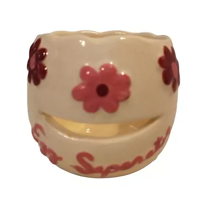 Ceramic Egg White Egg Yoke Separator Pink Flower Pattern Scalloped Top Vintage  • $8.95