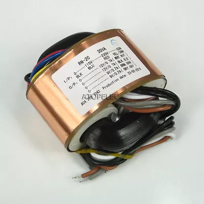 115V/230V 30W R-Core Shielded Transformer For Amplifier Preamp DAC 12V+12V 9V+9V • $25.95