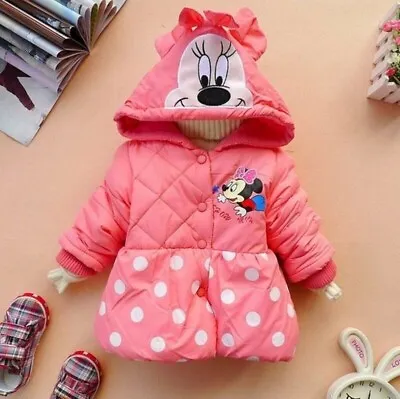 Brand New Girls Minnie Mouse Puffer Jacket With Polka Dot Design 4 Colours • £7.99