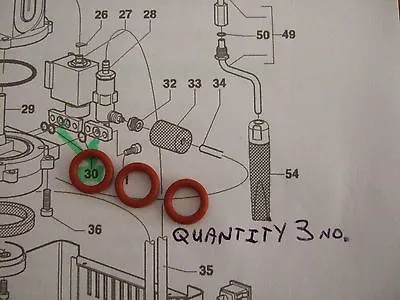 Gaggia Classic Baby  3x Solenoid OPV O Rings Silicone WGADM0041/022 • £3.29