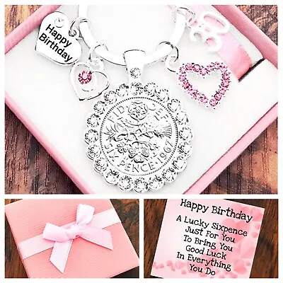 30th 40th 50th BIRTHDAY Gifts 16th 18th 21st Lucky Sixpence Keyring Gift Box • £4.95