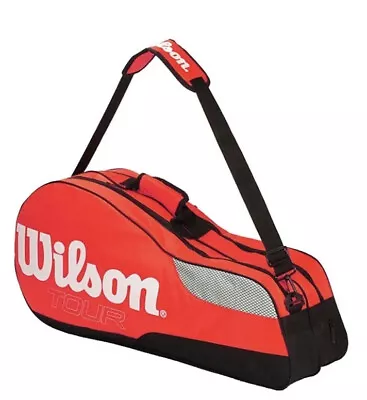 New Large Red Tennis Sports Racquet Double Wilson 6 Racket / Kit Shoulder Bag • £39.99