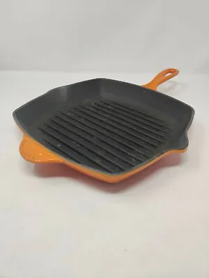 Le Creuset Cast Iron 26cm Orange Griddle / Skillet / Grill Pan. • £39.95