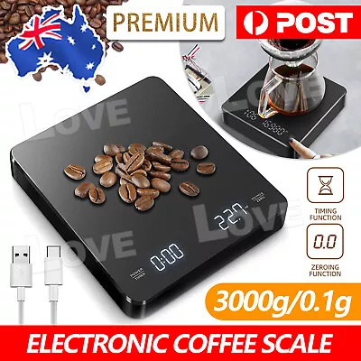 Kitchen Electronic Digital Coffee Scale W/ Timer High Precision Display 3Kg/0.1g • $16.95