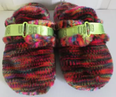 UGG S/N 1131550 Women's Multicolor Fluffy It Pixelate Slippers Size 10 • $49.99