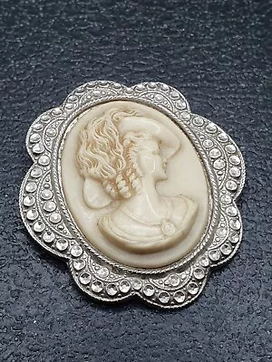 Vintage Charles Horner Sterling Silver Cameo Brooch Chester 1948 • £34.90