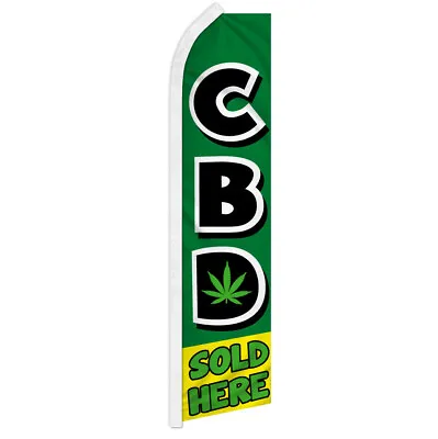 CBD Sold Here Swooper Feather Flutter Advertising Flag Smoke Shop CBD Vape Shop • $18.95