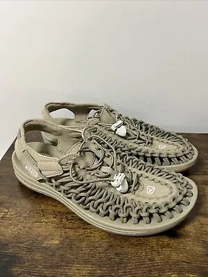 Keen Uneek Rope Sandals Shoes Men Sz 8 BEIGE Slip On Flat Outdoor Water Hike • $35.99